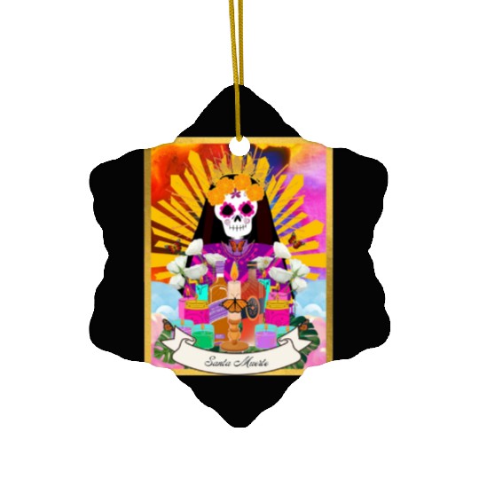Butterfly Santa Muerte Ceramic Ornaments