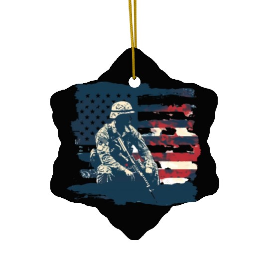 US Memorial Day Ceramic Ornaments