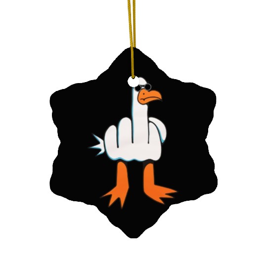 Rude Seagull Design Unis Funny Rude Seagulls Gift Ceramic Ornaments