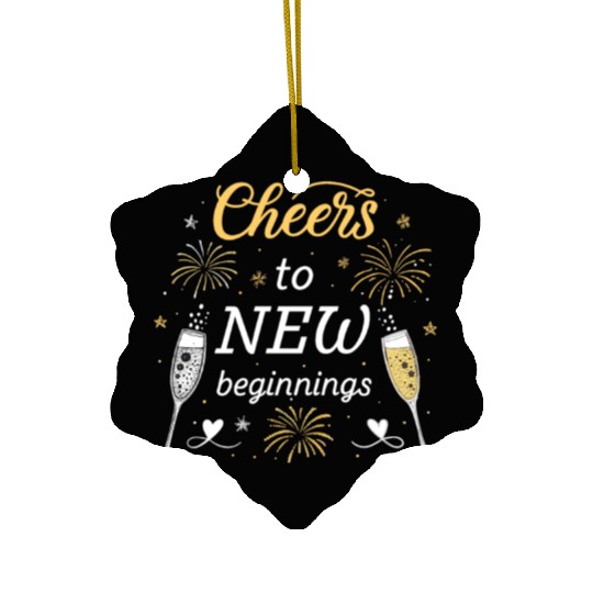 Cheers To New Beginings - Festive New Year's Eve Ceramic Ornaments