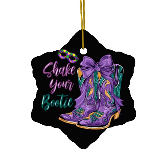Shake Your Bootie | Mardi Gras Cowboy Boots Ceramic Ornaments