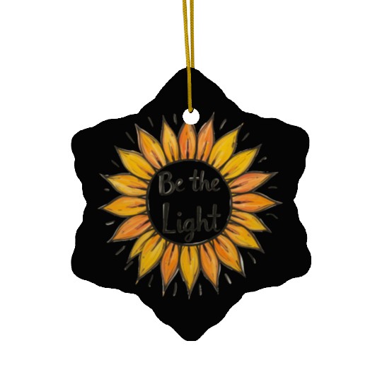 Be the Light Sunflower Ceramic Ornaments