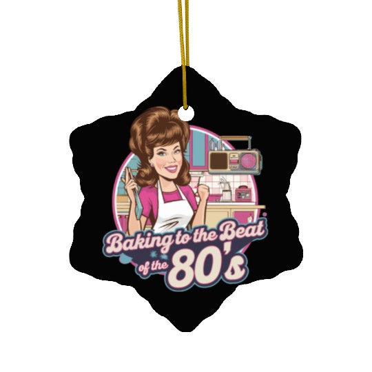 Baking to the Beat of the 80s Retro Music Baker Ceramic Ornaments