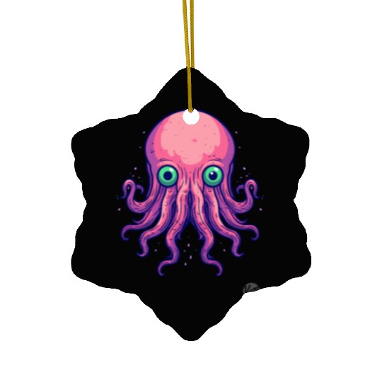 Colorful Cartoon Kraken Octopus Ceramic Ornaments