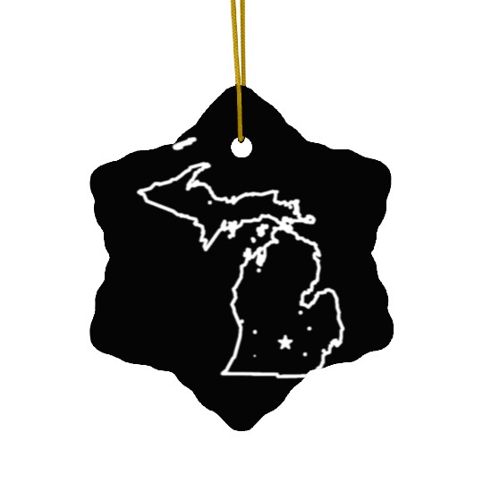 Michigan The Great Lakes State USA Cool Ceramic Ornaments Am