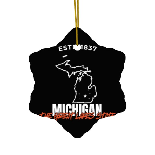 Michigan The Great Lakes State USA Ceramic Ornaments America
