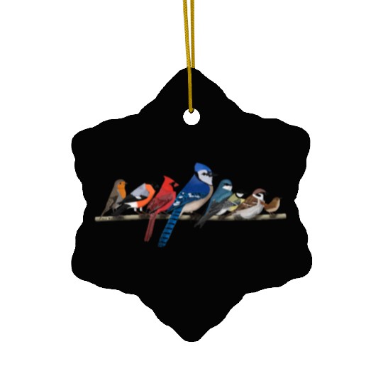 Garden Birds Blue Jay Cardinal Bullfinch Birding Ceramic Ornaments