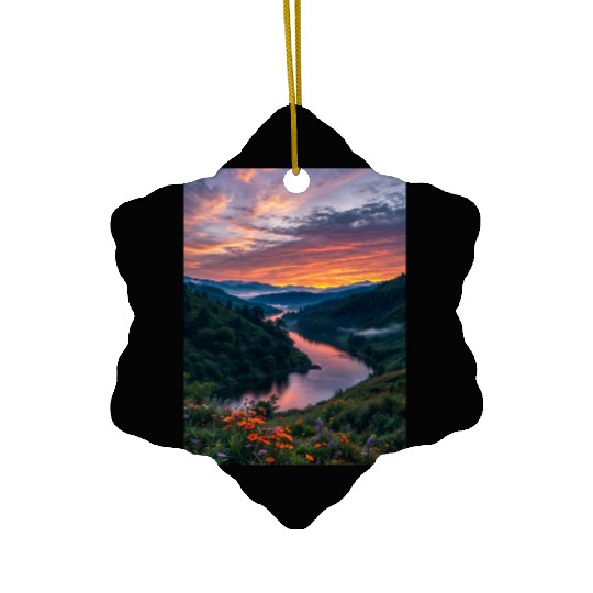 Twilight Riverbend Ceramic Ornaments