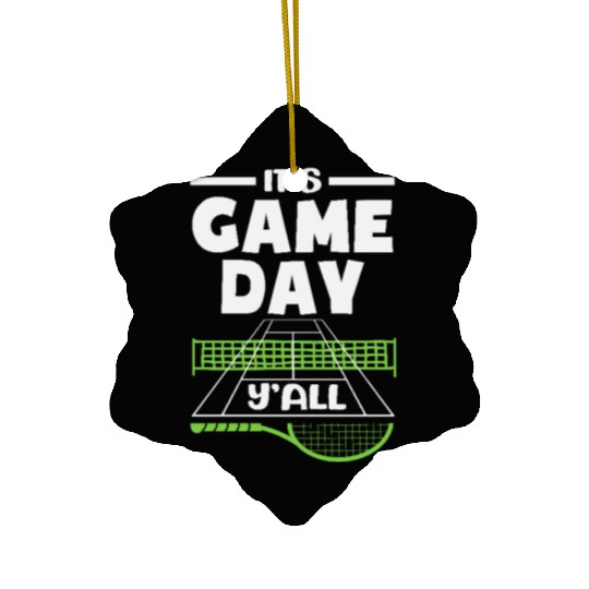 Tennis Game Day Y'all Vibes Ceramic Ornaments