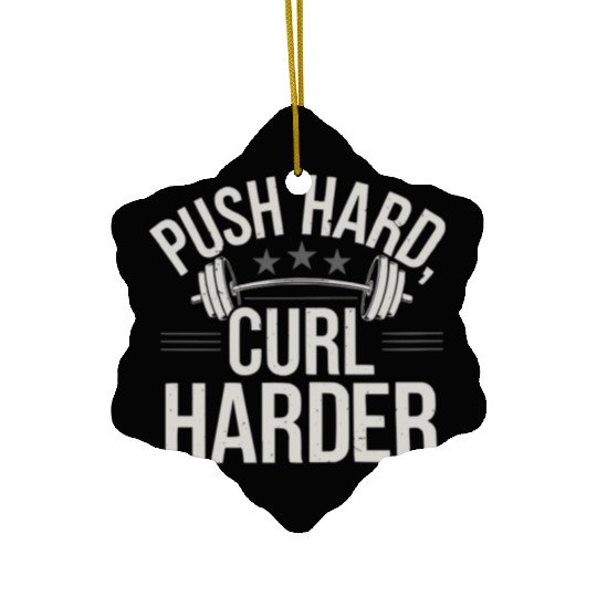 Hammer Curls Bodybuilding Fitness Workout Gym Ceramic Ornaments