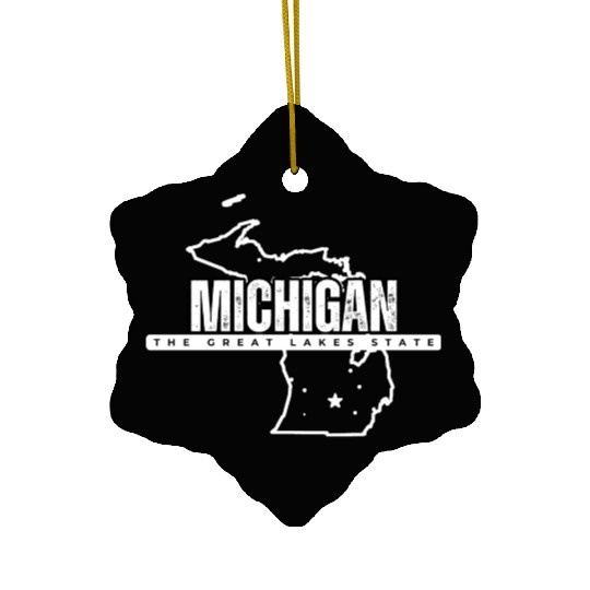 MICHIGAN THE GREAT LAKES STATE SAILING STRONG IN T Ceramic Ornaments