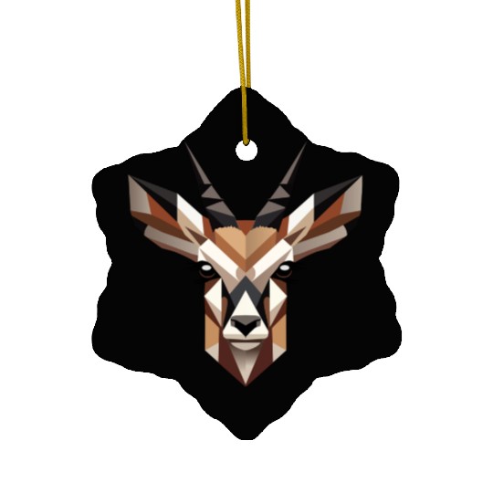 Geometric Antelope Head - Elegance and Wilderness Ceramic Ornaments