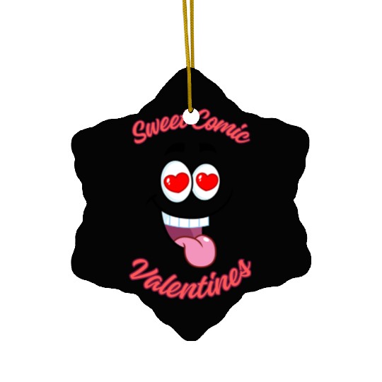 Sweet Comic Valentines Ceramic Ornaments