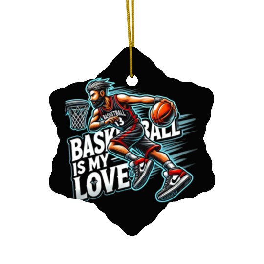 Basketball Love Ceramic Ornaments