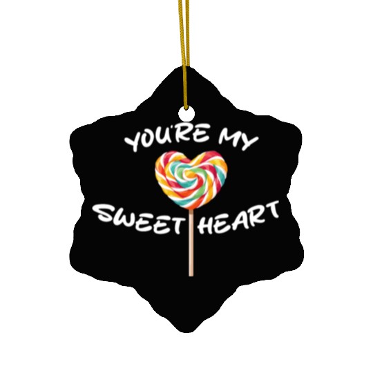Sweetheart Rainbow Lollipop Valentine's Day Lolli Ceramic Ornaments