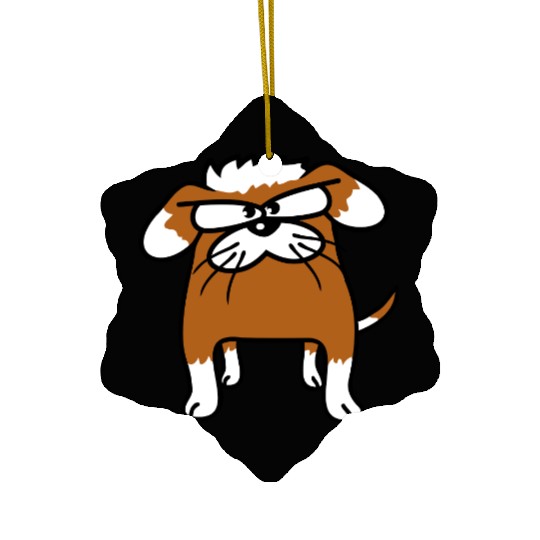 Dog Looks Angry Serious Aggressive Evil Bad Boy Ceramic Ornaments