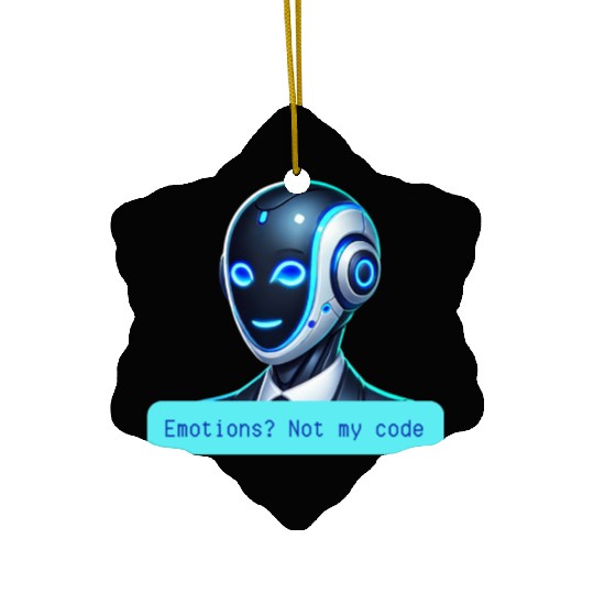 Emotions Not My Code Funny AI Robot Design Ceramic Ornaments
