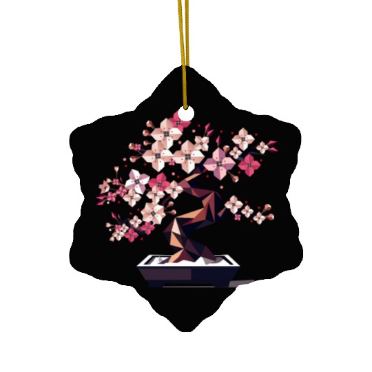 Geometric cherry blossom bonsai Ceramic Ornaments