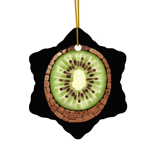 Kiwi Freshness In Green Ceramic Ornaments
