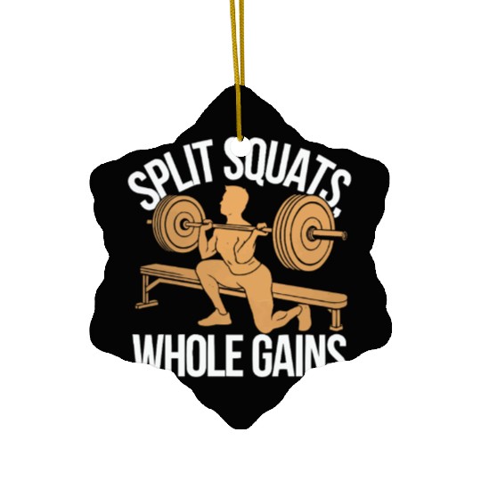 Bulgarian Squat Exercise Fitness Workout Gym Ceramic Ornaments