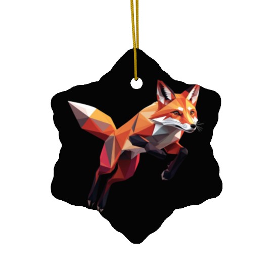 Geometric Fox Ceramic Ornaments