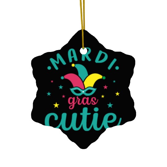 Mardi Gras Cutie festival Ceramic Ornaments