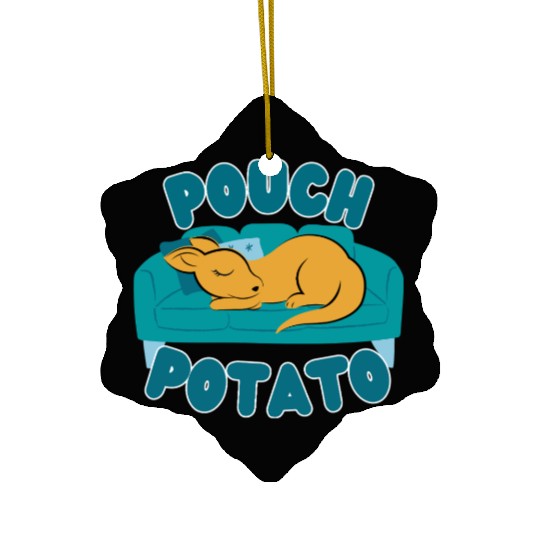 Pouch Potato Funny Cute Sleepy Kangaroo Ceramic Ornaments