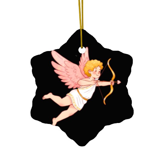Cupid with Bow and Arrow. Ceramic Ornaments