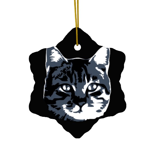 Cat Lover Realistic Pet Face Cute Cool Kitten Head Ceramic Ornaments