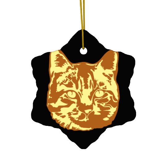 Cat Lover Realistic Pet Face Cute Cool Kitten Head Ceramic Ornaments