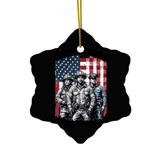 United To Serve USA America Proud American Heroes Ceramic Ornaments