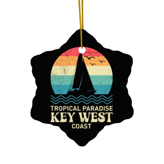 Florida TROPICAL PARADISE KEY-WEST COAST Ceramic Ornaments