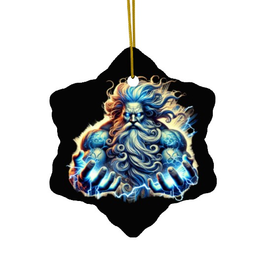 The Greek God Zeus with Lightning Ceramic Ornaments