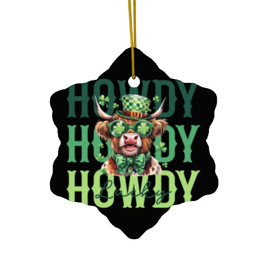 Howdy Howdy Howdy Lucky St Patricks Ceramic Ornaments