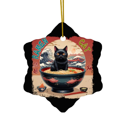 Ramen Cat Ceramic Ornaments