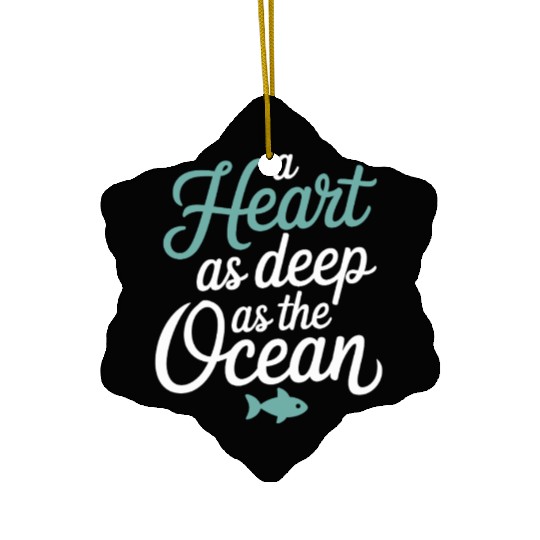 Pisces Zodiac A Heart As Deep As The Ocean Ceramic Ornaments