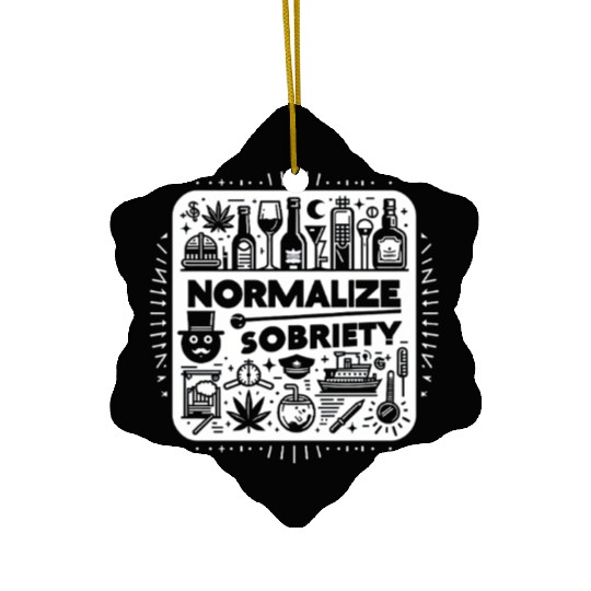 Normalize Sobriety 10 Ceramic Ornaments