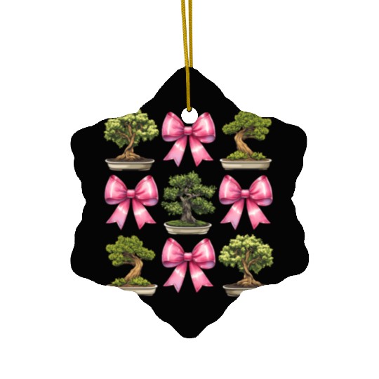 Coquette Bow Bonsai Japanese Zen Mothers Day Ceramic Ornaments
