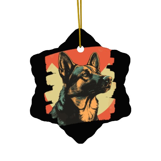 German Shepherd Ceramic Ornaments