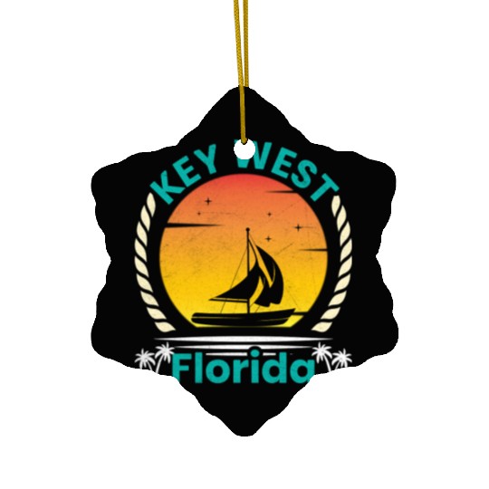 KEY-WEST FLORDIA Sailing West Keys Sailing Outfit Ceramic Ornaments
