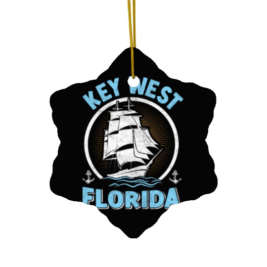 KEY-WEST FLORDIA Sailing West Keys Sailing Outfit Ceramic Ornaments