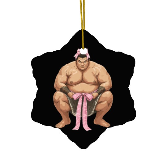 Coquette Bow Sumo Wrestling Japanese Sumo Wrestler Ceramic Ornaments