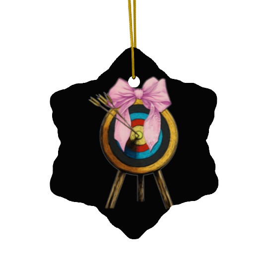 Coquette Bow Archery Archer Bow and Arrow Ceramic Ornaments