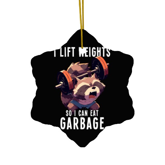 Weightlifting Raccoon Workout Gym Gift Ceramic Ornaments