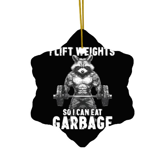 Workout Raccoon Weightlifting Gym Gift Ceramic Ornaments