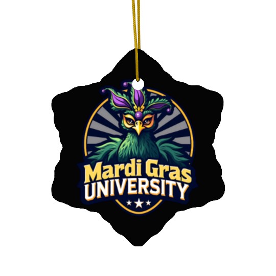 Mardi Gras University Peacock Women's Mardi Gramas Ceramic Ornaments