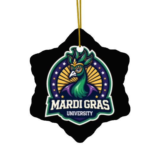 Mardi Gras University Peacock Women's Mardi Gras Ceramic Ornaments