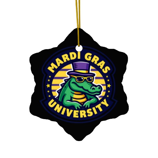Mardi Gras University Alligator Men's Mardi Gras Ceramic Ornaments