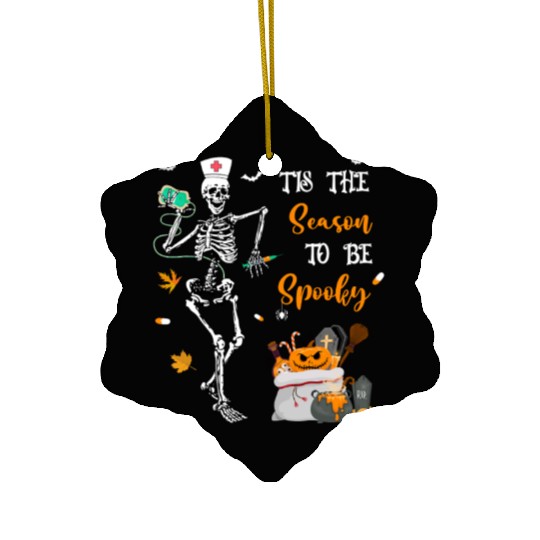 Tis The Season To Be Spooky Nurse Ceramic Ornaments