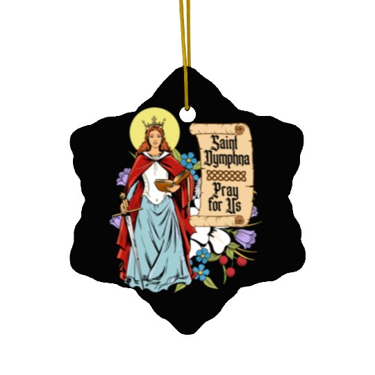 St. Dymphna Purity Lily Patron Saint Mental Health Ceramic Ornaments